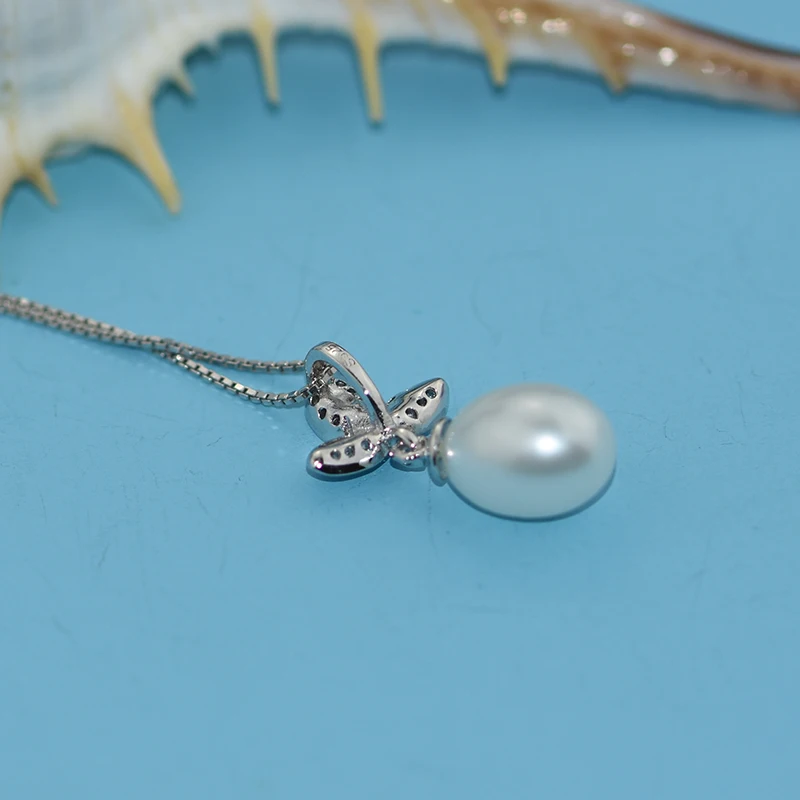 Женское ожерелье из серебра 925 пробы 8 9 мм|freshwater pearl pendant|f pendantpearl pendant |