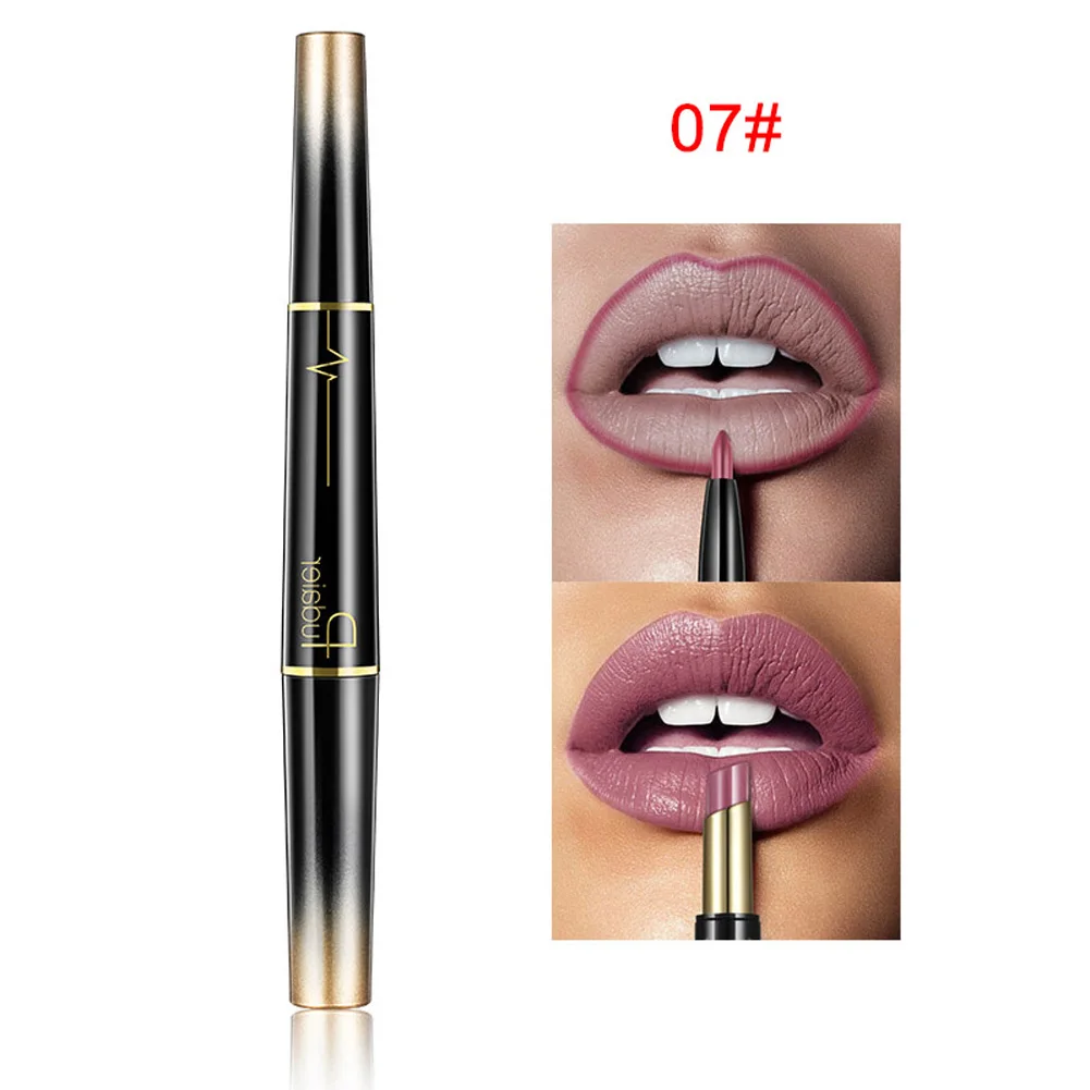 as picture Двухсторонняя подводка для губ матовая губная помада карандаш водонепроницаемая длинная стойкая губная помада инструмент для макияжа MV99 - Цвет: as picture