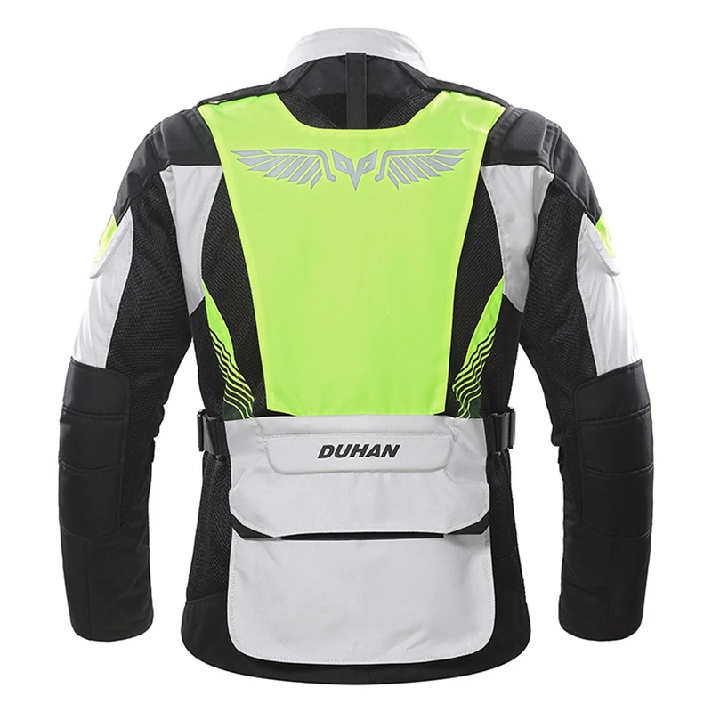 DUHAN мотоциклетная куртка летняя гоночная сетчатая ткань Мотоцикл Cordura ткань дышащая одежда для мотокросса CE протекторы