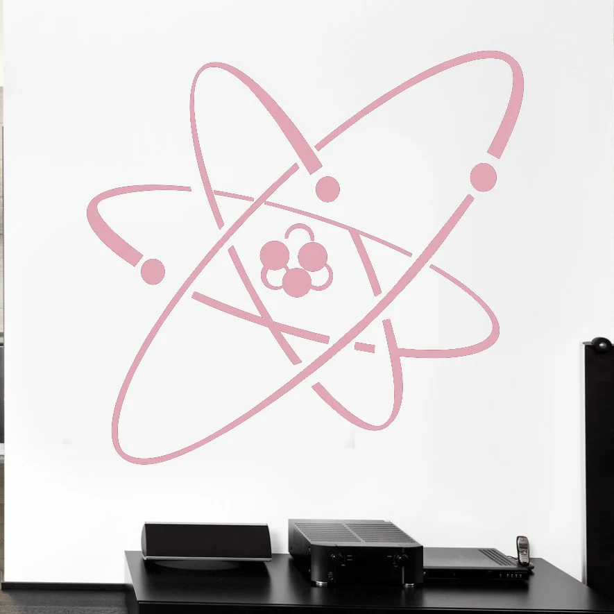 Atom Electron Science виниловая настенная наклейка s химическая ядерная физика Декор