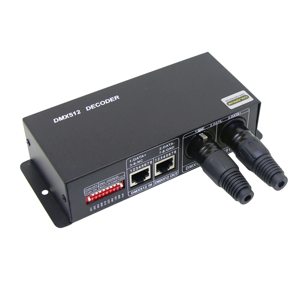 Бесплатная доставка DHL 4 шт./лот DMX контроллер DMX512 декодер 4CH DC 12-24 В светодиодные RGBW