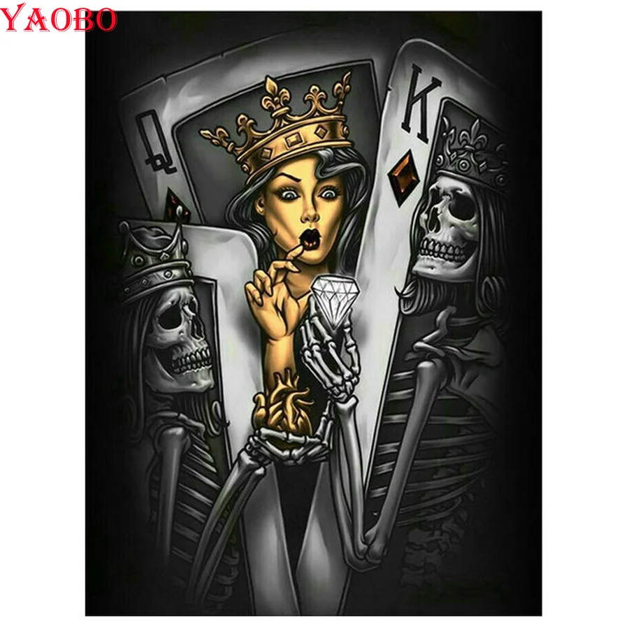 

DIY 5d Diamond Painting cross stitch skull queen painting rhinestone puzzle picture Full square/round Diamond Embroidery beauty