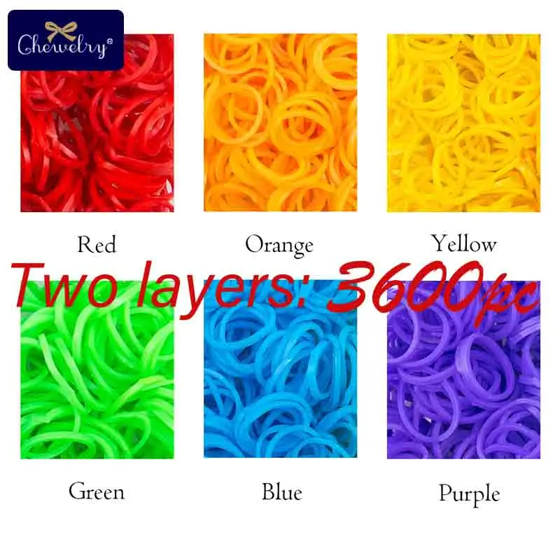 style-3 3600 шт. радужные резиновые ткацкие ленты DIY эластичный игрушечный браслет плетение для маленьких девочек косички аксессуары для волос Детский Рождественский подарок - Цвет: style-3