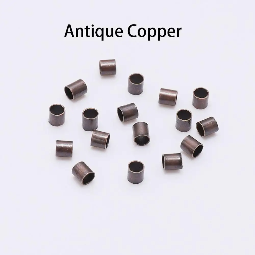 Red Copper 500 шт./лот 1,5 2,0 2,5 мм сплав круглый обжимной бисер труба DoreenBead разделитель шарик наконечник для шнура все Бисероплетение провода соединители для ювелирных изделий - Цвет: Red Copper