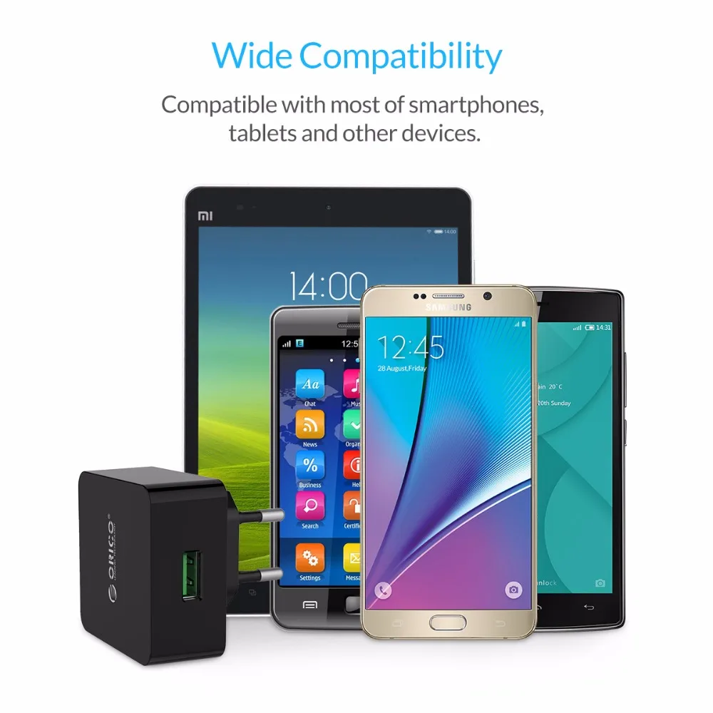 Зарядное устройство для телефона ORICO Быстрая зарядка QTW 1U QC3.0 18 Вт Быстрое USB iPhone