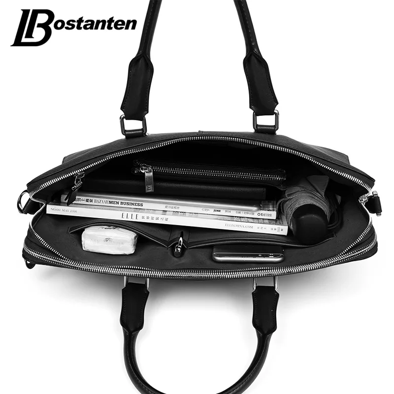 Bostanten 13 дюймов мужской портфель деловая сумка из натуральной кожи для ноутбука