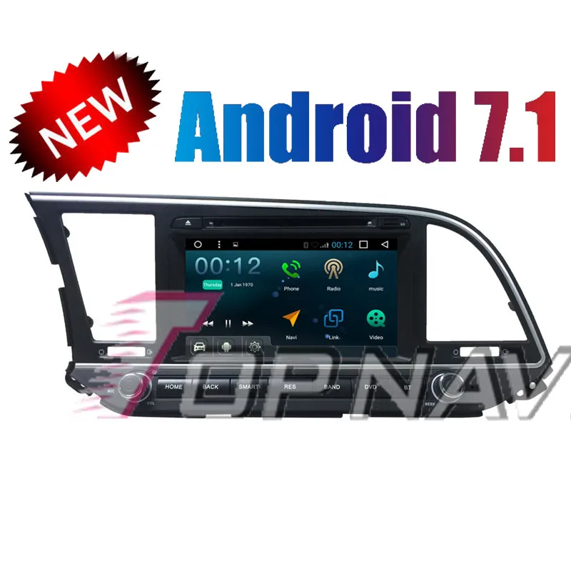 Topnavi Quad Core Android 7.1 Car DVD Multimedia Player for Hyundai Elantra 2016 Radio Stereo GPS Navigation Audio Video In Dash |
