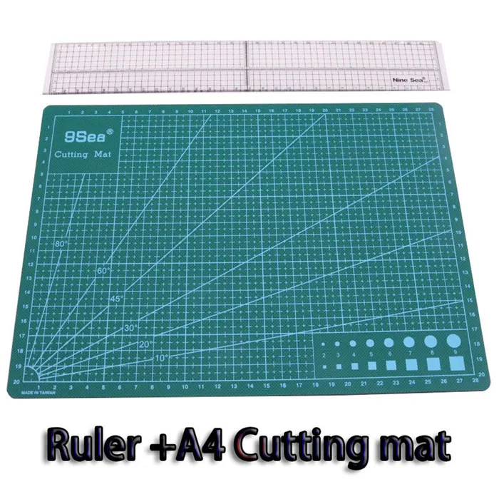 Ruler plus A4 pad Нож из нержавеющей стали, круглый нож, швейные принадлежности, линейка, ножницы для рисования, для студентов, Обучающие Офисные инструменты - Цвет: Ruler plus A4 pad