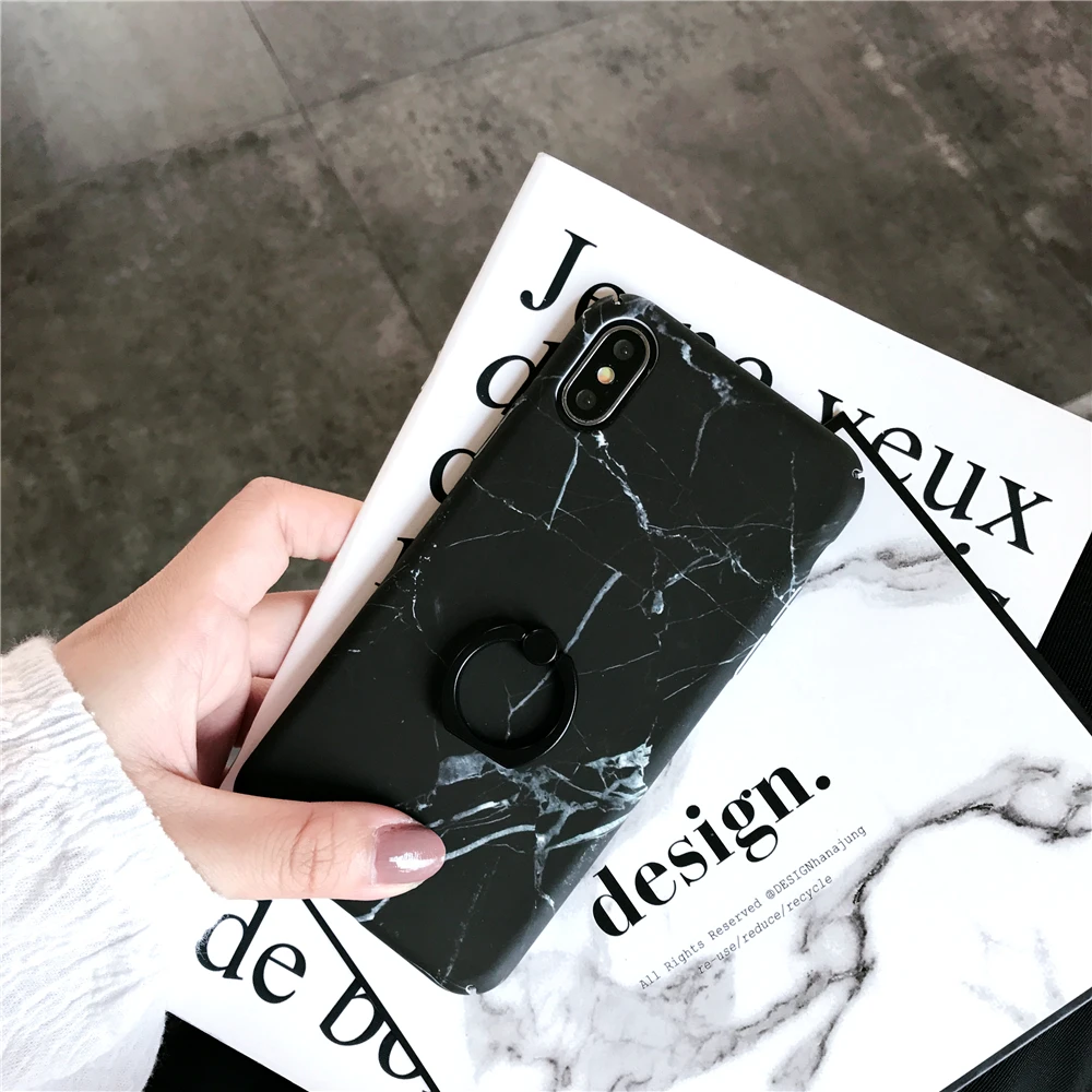 Для iphone X 8 7 6 6s Plus XR MAX Модный Мраморный держатель кольца для телефона жесткие