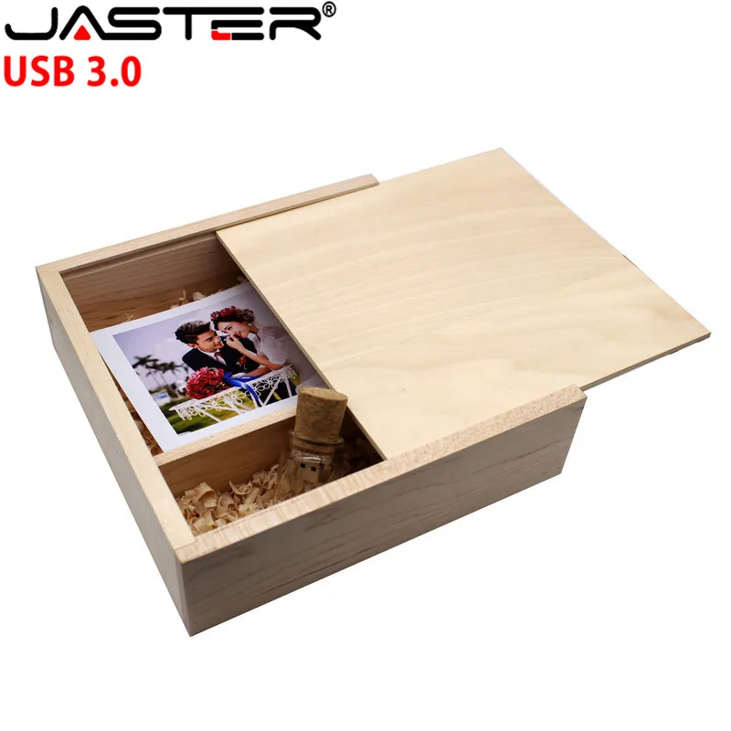 JASTER 205*205*60 мм, фотоальбом деревянный USB+ коробка usb флэш-накопитель карта памяти USB 3,0 8GB 16GB Пользовательский логотип фотография свадьба