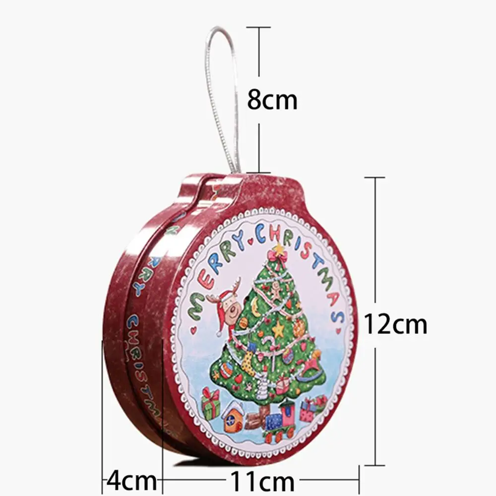 

CHZLL Metal Round Christams Candy Boxes Christmas Decor for Home Santa Claus Xmas Elk Deer Gift Boxes Noel 2019 Present Gift