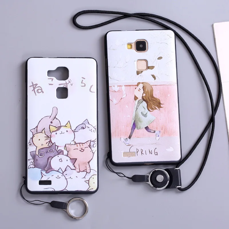 Чехол для Huawei Ascend Коврики 7 чехол силиконовый мультфильм милый Краски девчушки