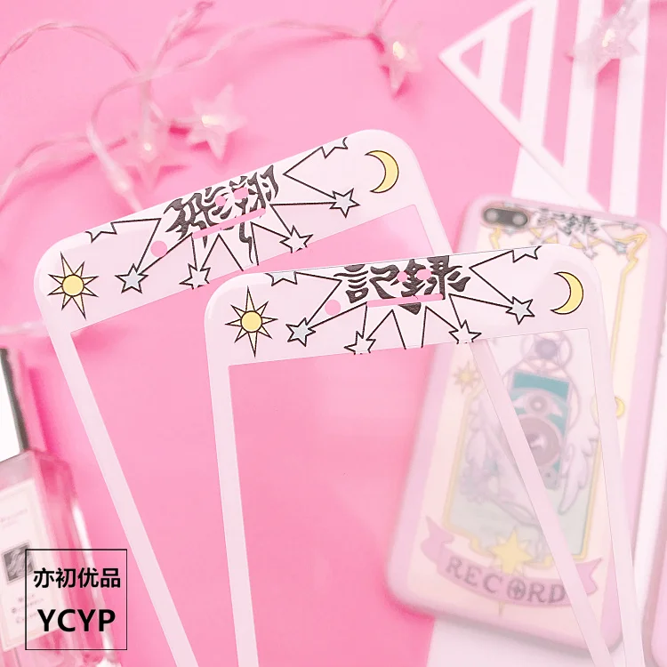 Card Captor Сакура чехол для iPhone 7/8 плюс мягкий силиконовый X 8 7 6 6s и закаленное стекло