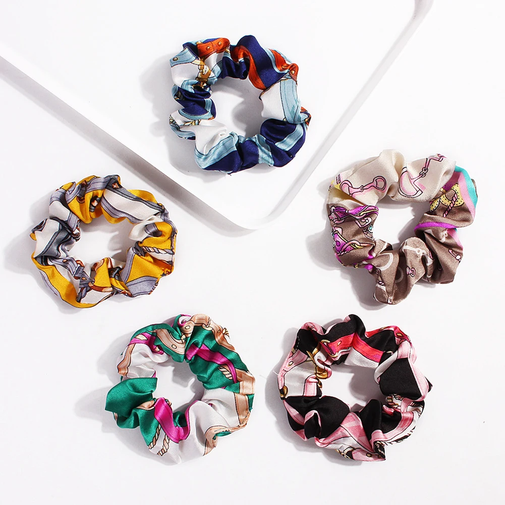 1 шт. модные резинки для волос в полоску и клетку мягкие эластичные атласные