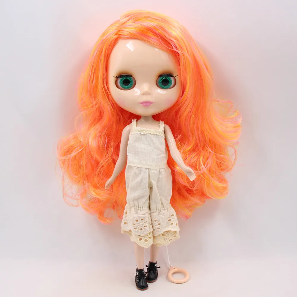 Blyth 1/6 кукла Обнаженная оранжевая микс желтые волосы без челки белая кожа Нео нормальное тело DIY ледяной bjd игрушка девочка подарок No.260BL898/3208