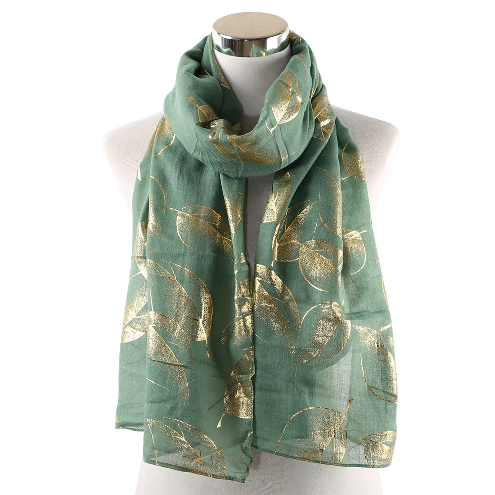FOXMOTHER Новый листок на шарф женские шарфы желто зеленая фольга Золотая шаль с
