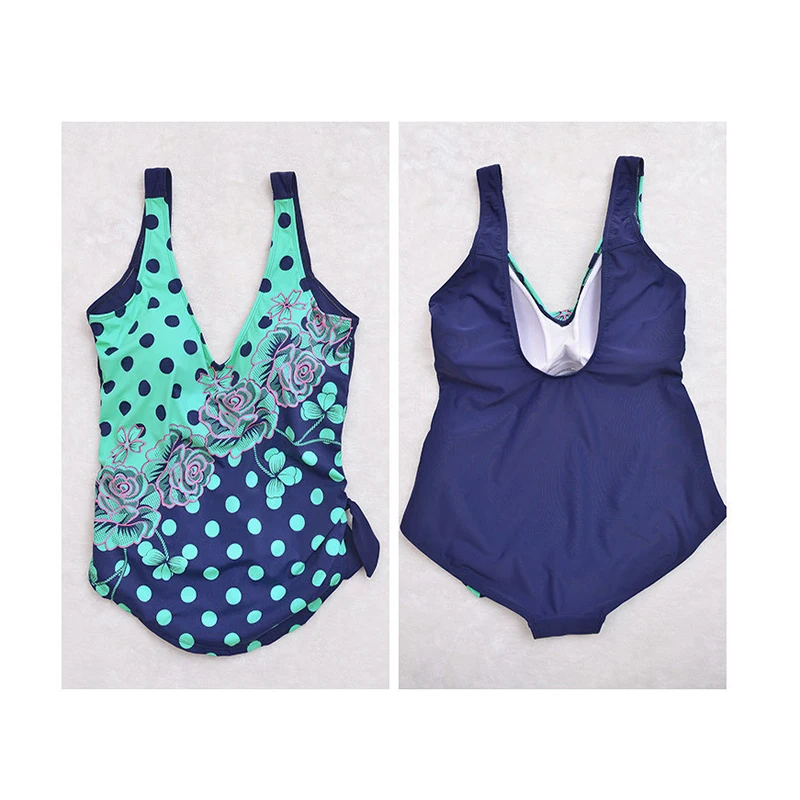 2018 Sexy Dot Printed Swimwear Bodysuit Big Cup Plus Size One Piece Biquini Colorful Swimsuit Swimming Suit For Women Beach | Спорт и