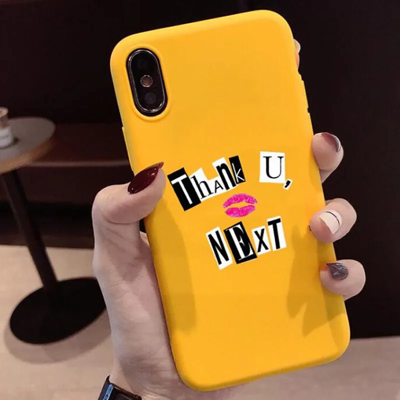 GYKZ Ariana Grande Thank U Next Phone Case For iPhone XS MAX XR X 7 8 6 6s Plus Candy Colors Soft Matte Back Cover Silicone Capa | Мобильные