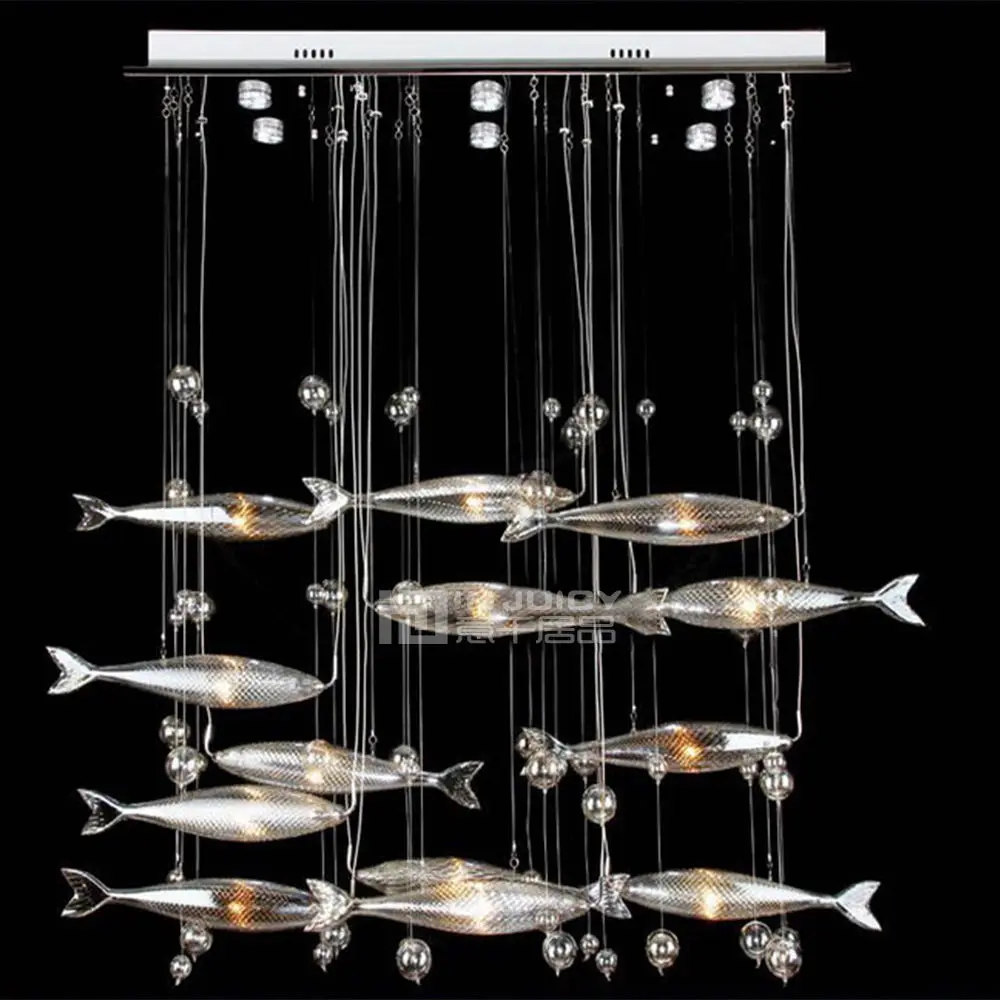 

Modern Crtstal Glass Fish LED Loft Corridor Restaurant Bedroom Lamp Ceiling Light Chandelier Pendant Droplight Lighting Decor