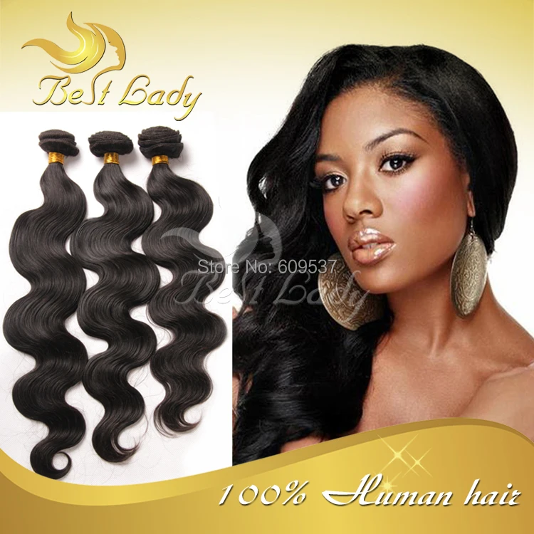 2014 ВЫСОКОЕ качество оптовой бразильский плетение волос на теле 12 &quot-28&quot черный