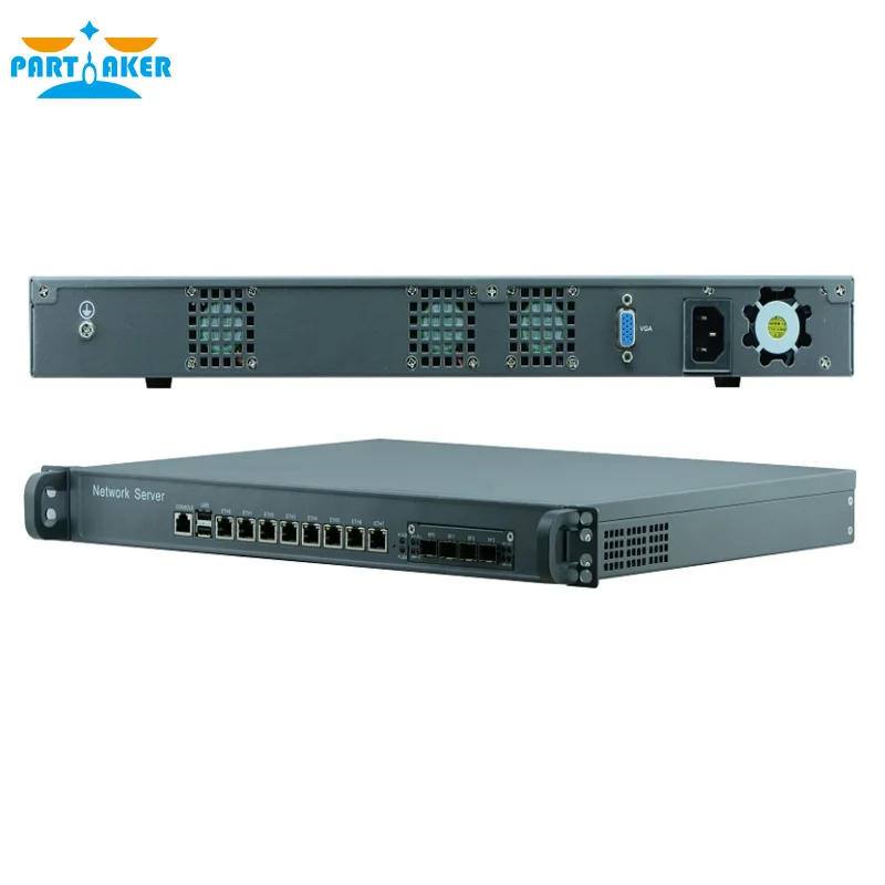 Сетевой сервер безопасности 1U брандмауэр ПК с 8 портами Gigabit lan 4 SPF i5 4430 3 2 ГГц Гб