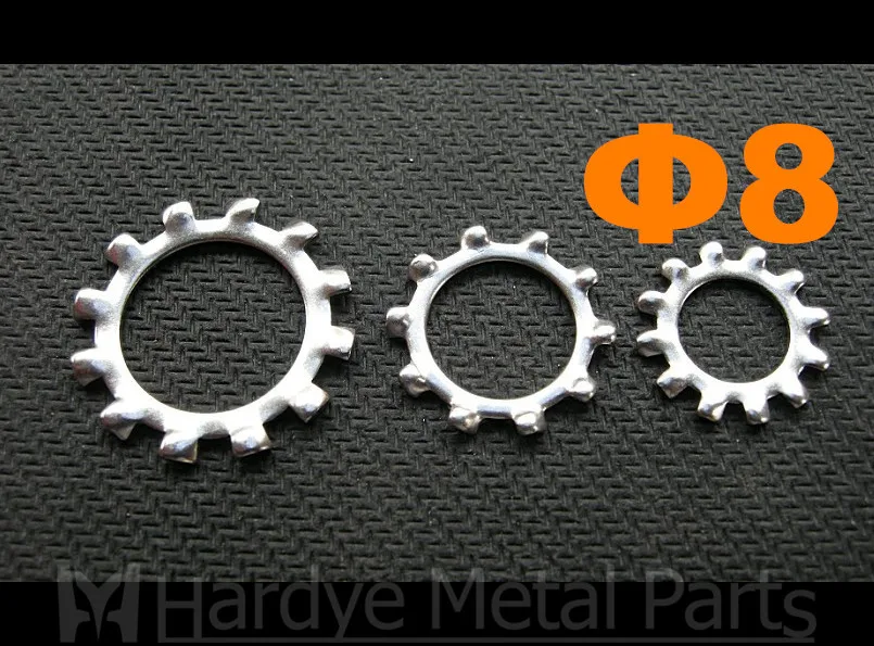 

500pcs/lot M8 stainless steel DIN6797A External teeth / tooth lock washer SS304