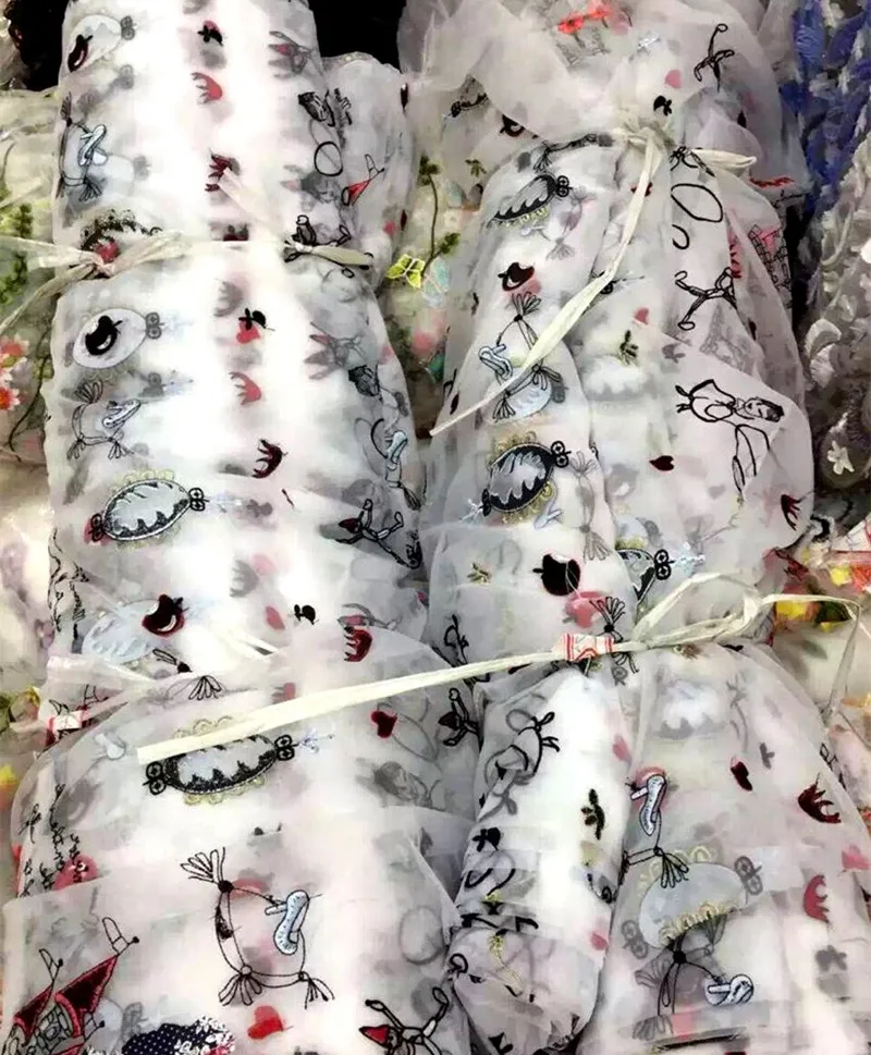 FFLACELL 1 ярд сказочное королевство Вышивка Ткань принц/Принцесса/замок ткань для