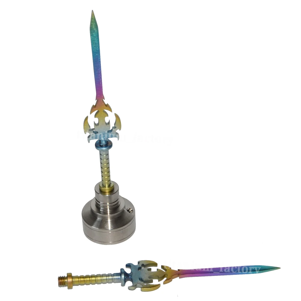 Титановый гвоздь Dab инструмент для резьбы GR2 14/18 мм Carb Cap Sword Dabber|Трубки и