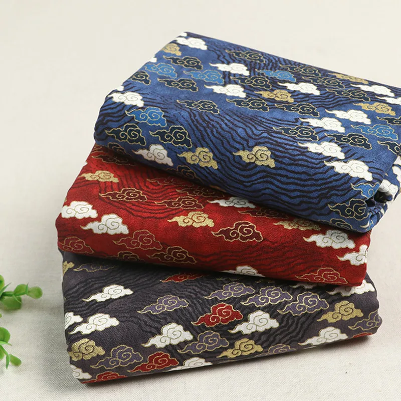 

Half yard propitious clouds print cotton fabric 100% cotton Chinese garment cloth tea flag table flag decoration cloth T321