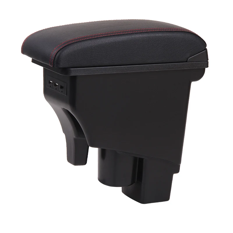 Black Red Подлокотник для Honda Fit Jazz 2002-2007 хэтчбек центральная консоль коробка для хранения подлокотник USB автомобильный Стайлинг Аксессуары для интерьера - Название цвета: Black Red
