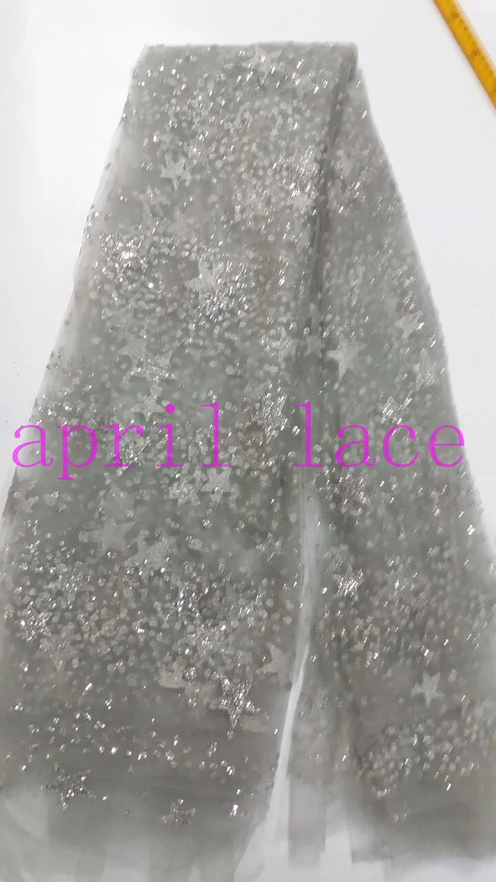 5 ярдов ap105 серебряная звезда Добби блестящая приклеенная ткань дышащая