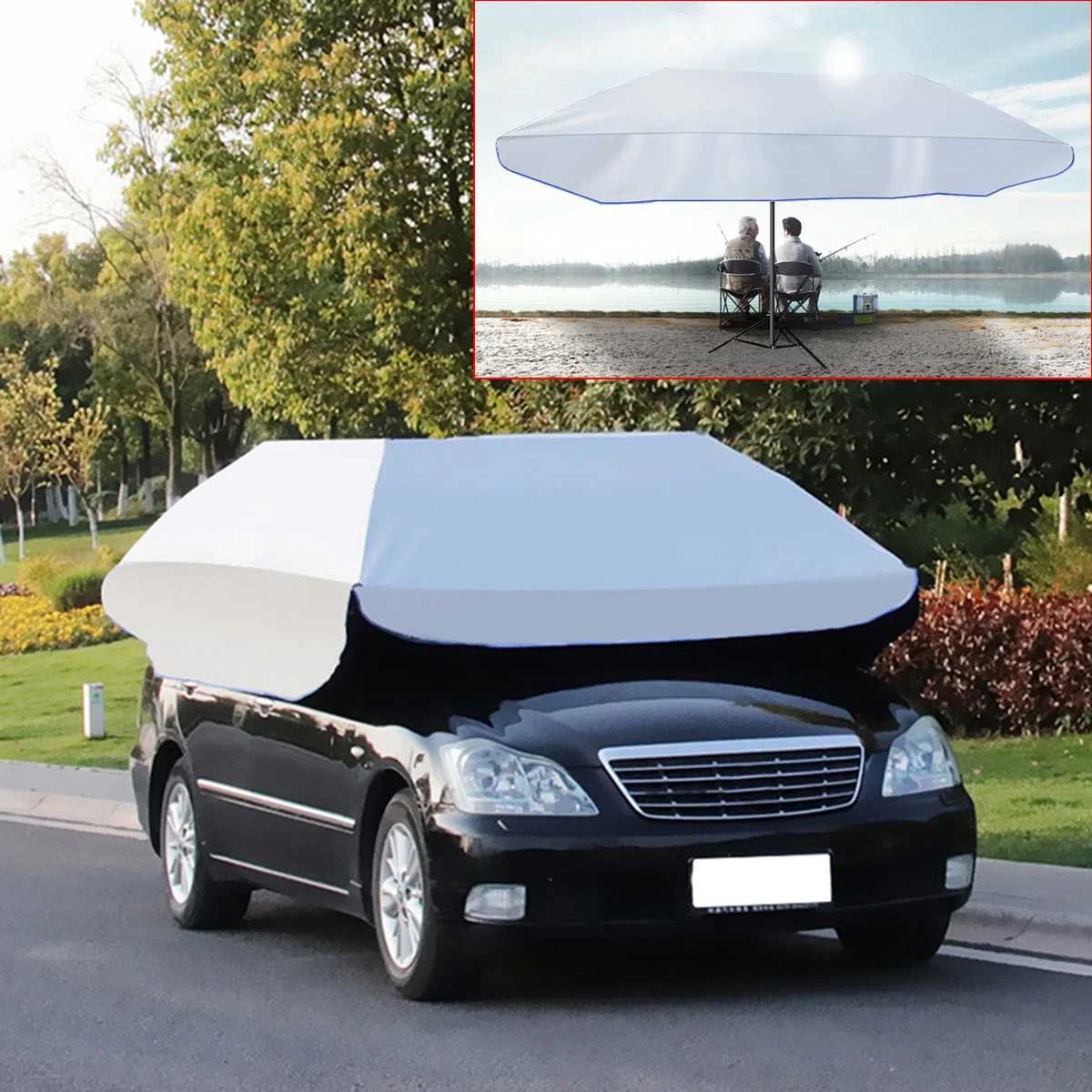 Водонепроницаемый Анти-УФ полностью автоматический уличный автомобильный тент зонтик Зонт на крышу автомобиля зонтик от солнца сменная ткань