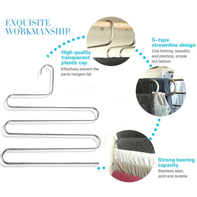 Вешалка для брюк из нержавеющей стали s тип 5 слоев многослойные металлические