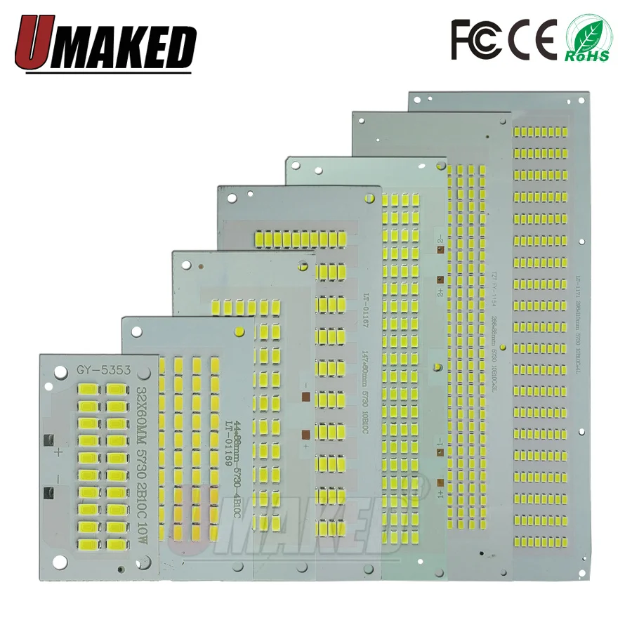 100% полная мощность светодиодная затопленная печатная плата 10 вт 20 30 50 100 150 200 SMD5730
