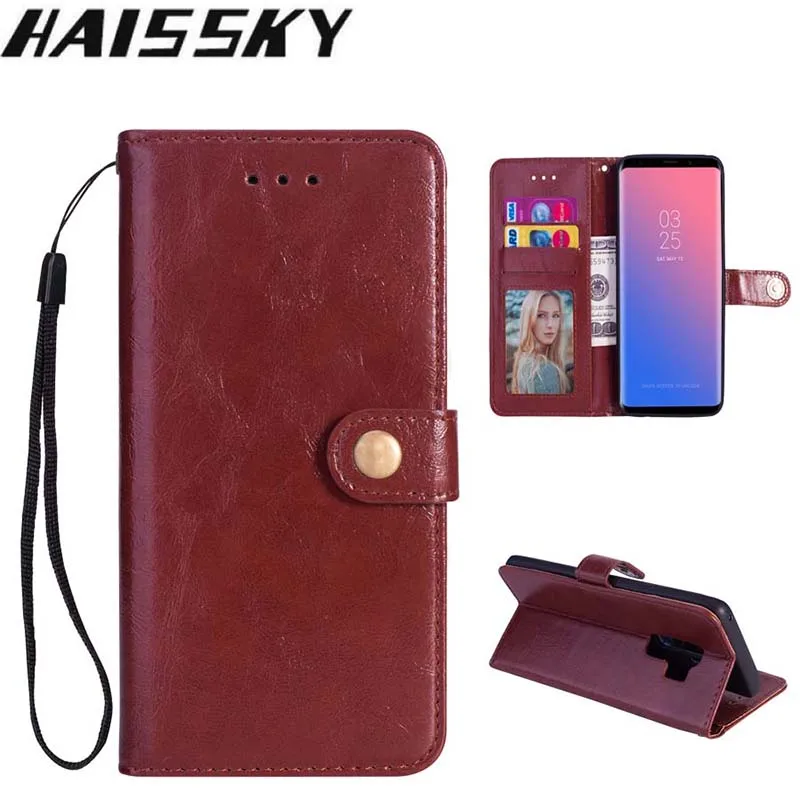 HAISSKY винтажный кожаный чехол для Samsung Galaxy S9 S8 Plus S7 S6 edge S5 Note 8 J3 J5 J7 2017 Пряжка