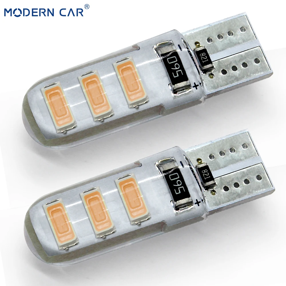 Современный автомобиль 100 шт./лот T10 W5W 6 SMD 5630 5730 Светодиодные силиконовые