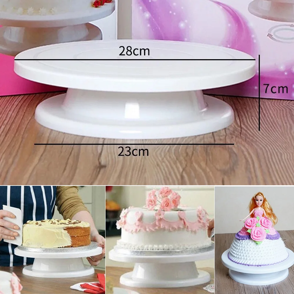 Cake Base Decorating Rotating Stand Sugar Craft Turntable Platform Cupcake Swivel Plate Revolving DIY Pan Baking Tools | Дом и сад
