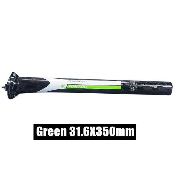 Green 31.6X350mm TOMTOU Сверхлегкий 12 к Углеволокно дорожный велосипед сидение для горного велосипеда 27,2/30,8/31,6x350 мм Велоспорт MTB части - Цвет: Green 31.6X350mm