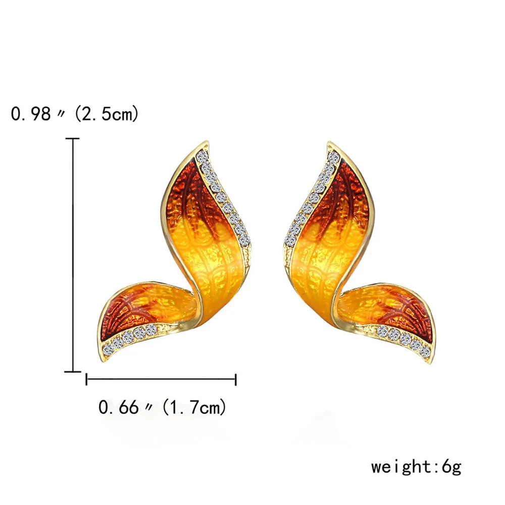 8SEASONS 2018 New Ear Post Stud Earrings Gold Color Yellow Butterfly Wing Clear Rhinestone Enamel 25mm(1&quot) x 17mm( 5/8&quot) 1 Pair |
