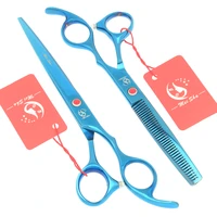 7 0 inch big professional hairdressing cutting scissors 6 5 inch thinning shears salon barbers jp440c blue hair tesouras a0132a