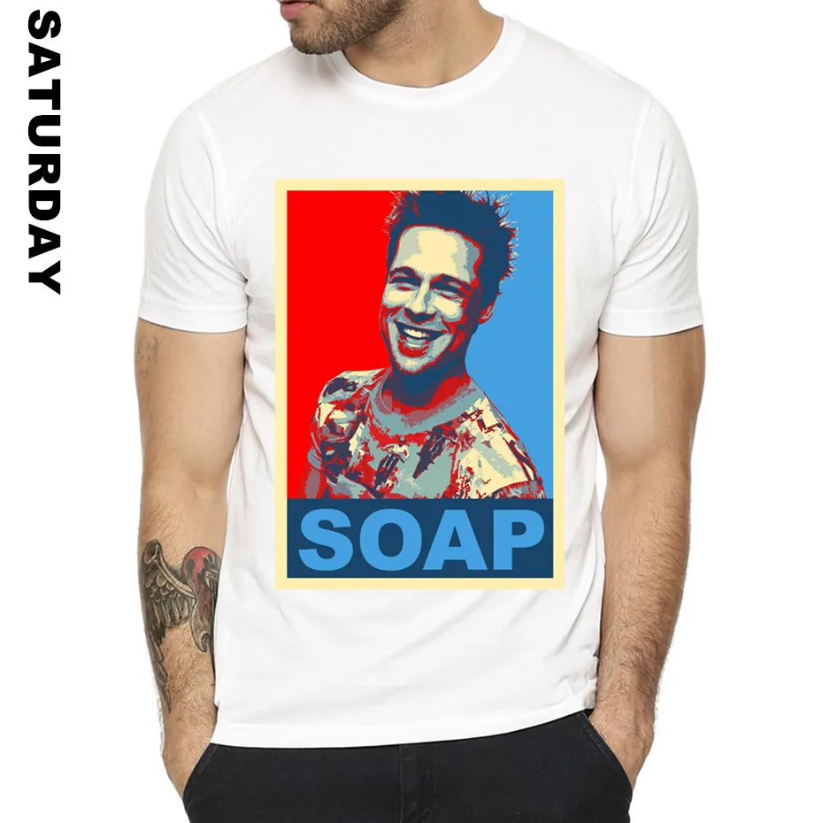 Fight Club Tyler Durden Design Funny T Shirt for Men and Women Unisex Breathable Graphic Premium T-Shirt Men's Streewear | Мужская