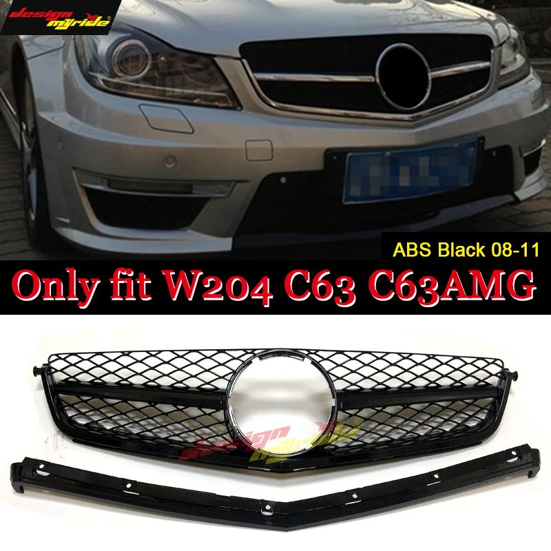 Передняя решетка для гриля C Class C63 C63S ABS глянец Черный Прямая 1:1 замена подходит