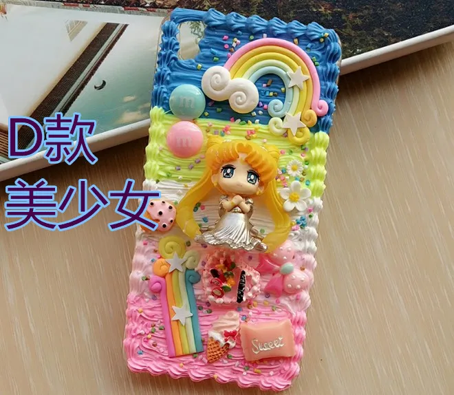 Новинка, чехол для iphone X, 8, 7, 6, 6s plus, DIY, 3D, Сейлор Мун, чехол для телефона, для iphone 8, 7/6, 6s plus, ручная работа, кремовый, конфетный чехол, подарок для девочки