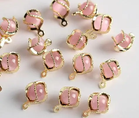 Позолоченные опаловые подвески из кабошона Floaing Charms Diy серьги аксессуары для изготовления браслетов Изготовление ювелирных изделий - Окраска металла: pink