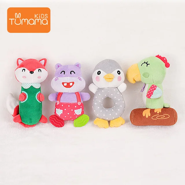 4pcs Tumama, 4 шт., мягкие игрушки для малышей, мобильная детская игрушка, плюшевая кроватка, кровать, игрушки, раннее образование для детей, Juguetes Bebe - Цвет: 4pcs