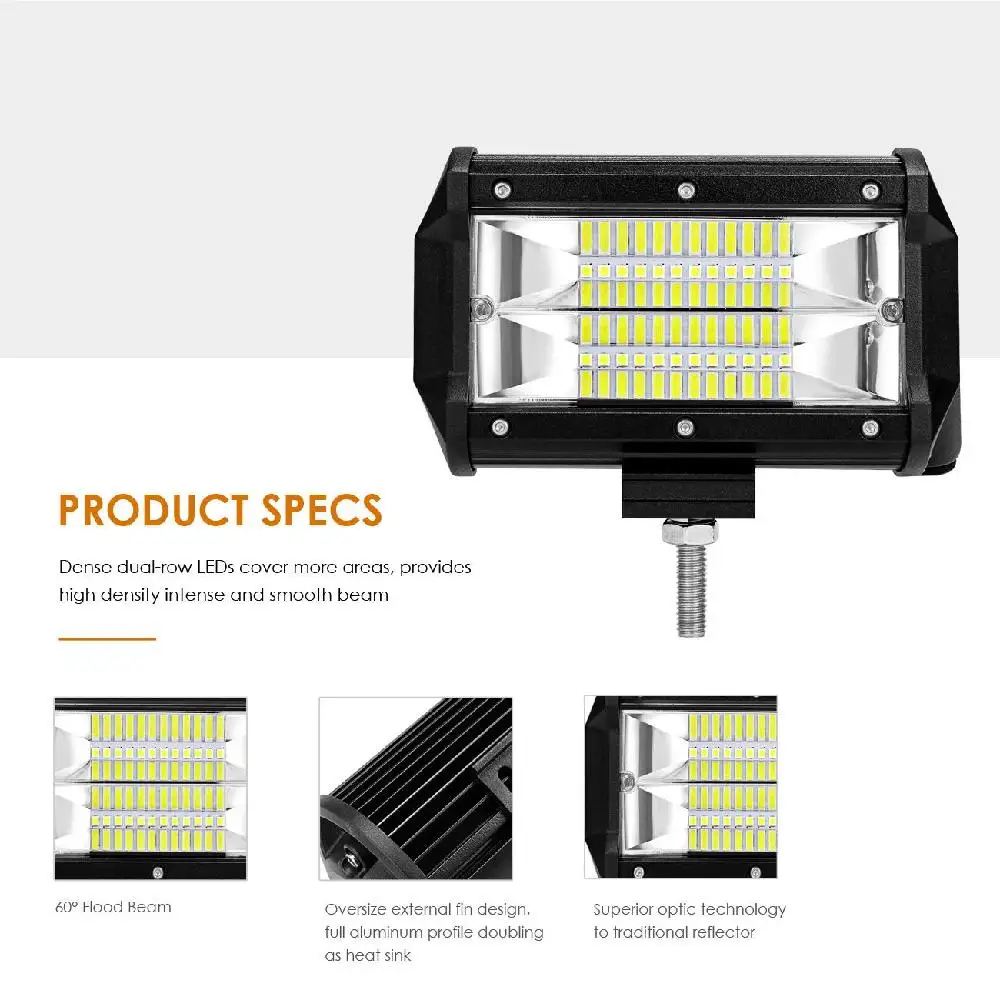 AUXMART 5 &quot72 Вт светодиодный рабочий светильник балка внедорожный автомобиль 4WD
