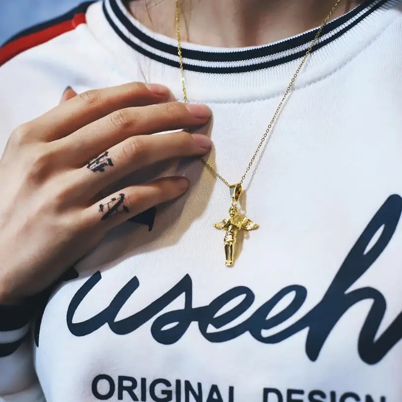 Мужские ожерелья из нержавеющей стали в готическом стиле хип-хоп со льдом и