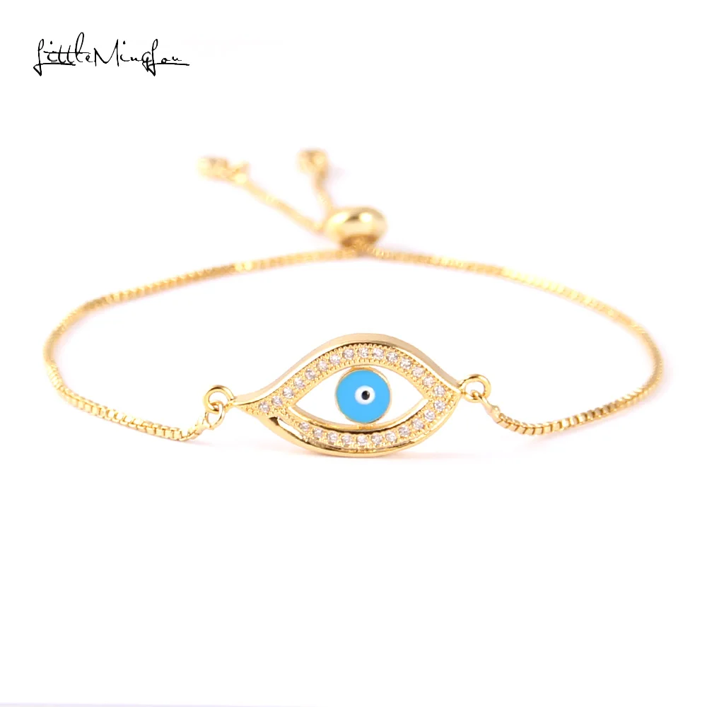 WML мужской браслет Белый Циркон CZ eye Charm Регулируемая цепь wo мужские браслеты и для ювелирные