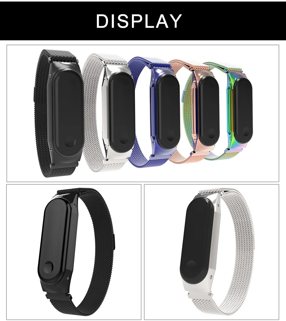 Металлический ремешок для Xiaomi mi Band 3 умный браслет из нержавеющей стали магнитный ремешок mi band3 сменный Браслет аксессуары mi Band 3