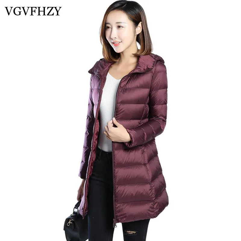 Новинка 2017 Женское зимнее теплое пальто женский ультра светильник с капюшоном